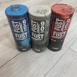 Csehország/szurkolói  csomag(3 db/csomag)Füstgyertya_90_gránát_kék_fehér_piros