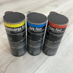 Kongó/szurkolói csomag(3 db/csomag)Füstgyertya_120_sárga_kék_piros